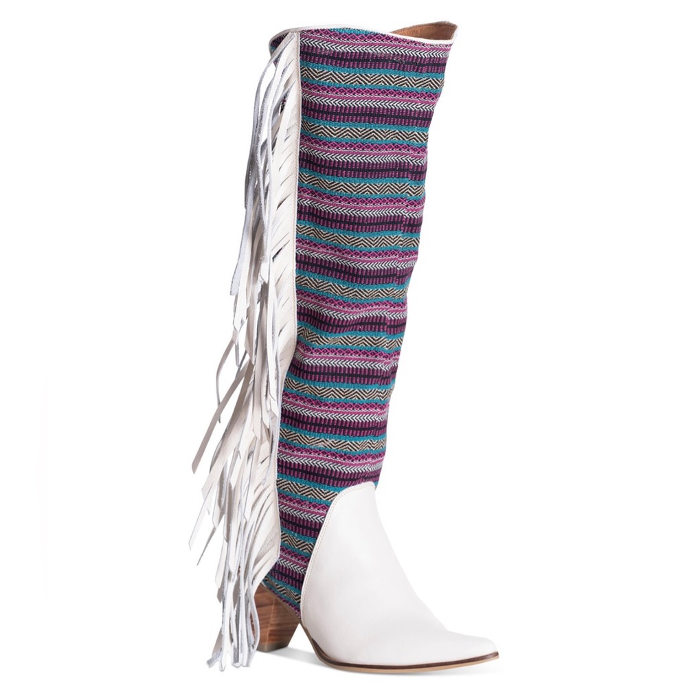 Rainbow Fringe Western Boots NWT